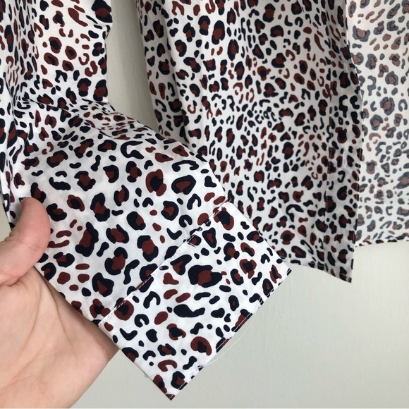 Boden size 4R Leopard Print Cotton Button Up Dress Shirt - Picture 8 of 8